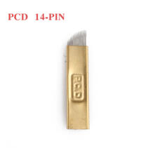 10 шт. PCD 14 Pin Перманентный макияж татуаж бровей лезвие микроблейдинг иглы для 3D вышивка ручная Татуировка ручка мА MIXPIN 32760584870