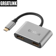 USB C 3,0 для отображения порта кабель HDMI сплиттер USB-C Тип 3,1 кабельный удлинитель AUX для отображения порта 4 k конвертер Thunderbolt 3 концентратор GREATLINK 32844393045