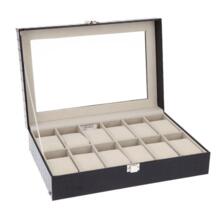 Роскошные 12 сетки кожа часы коробка для ювелирных изделий коллекция корпус часов держатель Органайзер reloj caixa relogios GERRYDA 32807623945