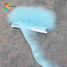 Лидер продаж элегантный светло-голубой полностью Марабу перьевые триммеры ширина 5-8 см мягкие перья индейки для DIY аксессуары для одежды WCFeatherS 32877947896