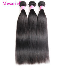 Бразильские прямые волосы 1, 3, 4 пучка, не Реми, натуральный цвет, 8-30 дюймов, 100 человеческие волосы, пучки для наращивания Mesariel 32845825509