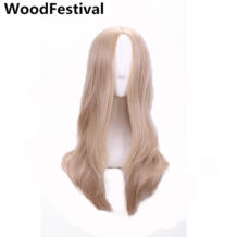 Парики для косплея из высокотемпературного волокна, длинные волнистые парики для женщин, синтетические термостойкие WoodFestival 32809050740