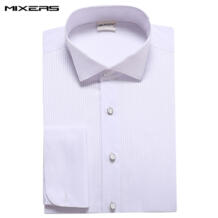 Новое поступление 2018 Для мужчин белая свадебная рубашка хлопок формальные Для мужчин рубашка с длинным рукавом белый смокинг рубашки Для мужчин одежда Camisas Смесители 32888076873